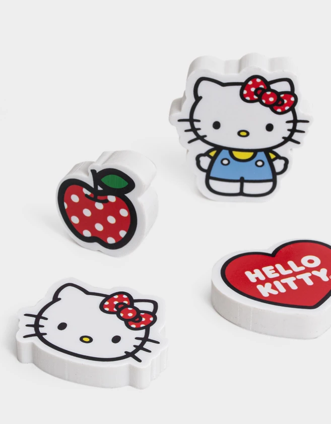 Útiles Varios Licencias Set De Gomas De Borrar "hello Kitty" - Combinacion Multicolor