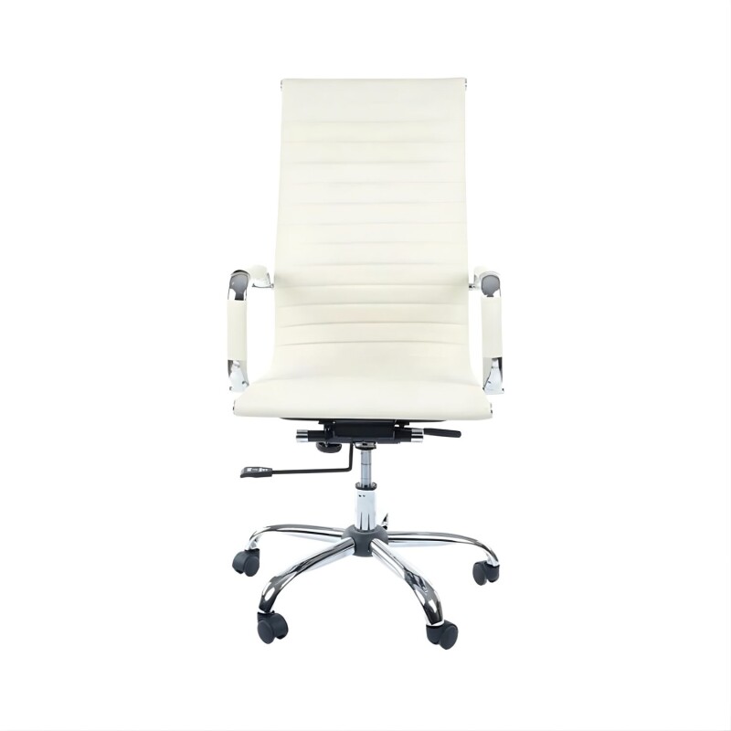 Silla Ejecutiva Lumax Tady Ergonómica Con Tapizado En Ecocuero Y Base De Acero Beige