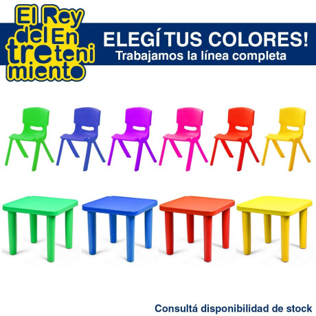 Mesa + 4 Sillas Infantil Plástico Calidad Y Colores Cmb001036