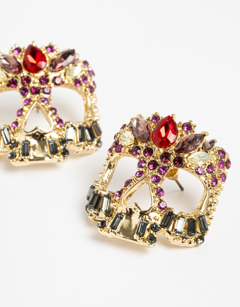 Aros Pasantes Halloween Aros Pasantes Calavera Haloween - Combinacion Multicolor