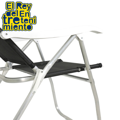 Silla Reposera Reclinable Aluminio 4 Pos 120 kg N1 Negro