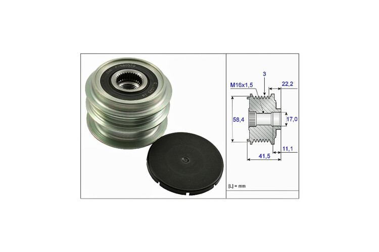 Polea Alternador Marcha Libre Renault Clio 16-25 Polea Alternador Marcha Libre Renault Clio 16-25