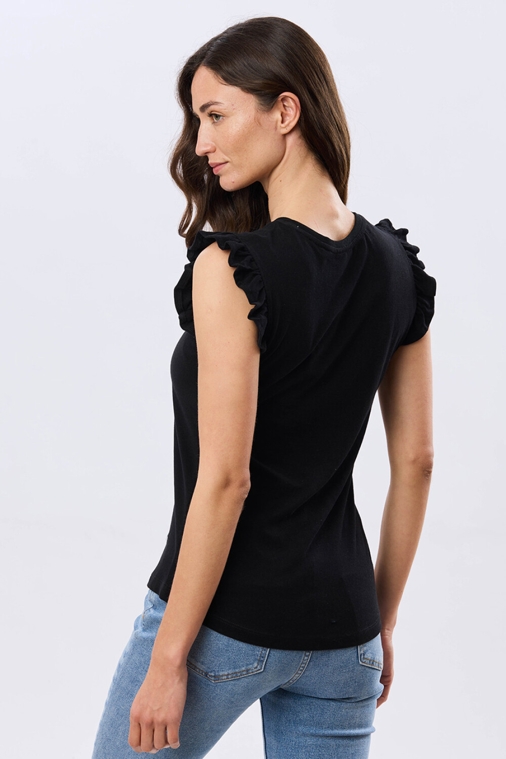 REMERA LISA DE ALGODÓN Negro