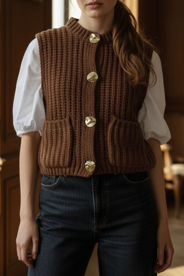 Chaleco Tejido Chocolate
