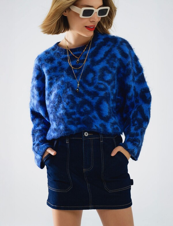 Buzo Lana Print AZUL