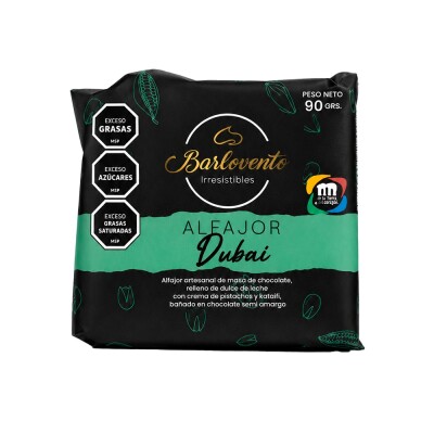 Alfajor Dubai Pistacho y Kataifi 90g Barlovento Alfajor Dubai Barlovento