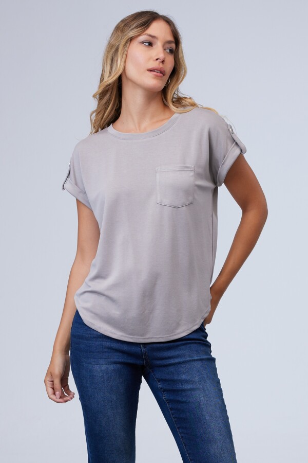 Remera Modal Bolsillo GRIS