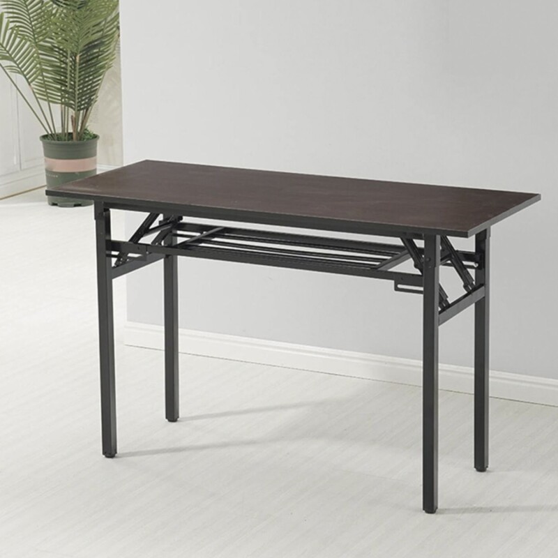 Escritorio con Base Plegable y Estante de 120x40cm Negro