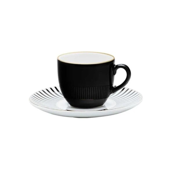Taza de te con plato Flamingo Noir 200 ml OXFORD Taza de te con plato Flamingo Noir 200 ml OXFORD