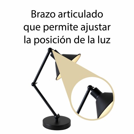 Lámpara De Mesa Diseño Cono Metal Decorativo Moderna Negro