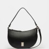 Cartera al Hombro Lua En Cuero Graneado Negro
