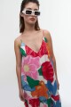 Vestido con estampa floral multicolor