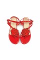 SANDALIA CHAROL APLIQUE ROSA Rojo