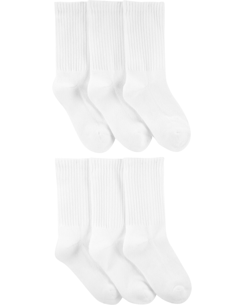 Pack seis pares de medias de algodón blancas Carters - BLANCO 