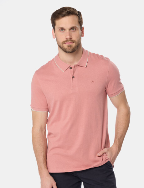 REMERA POLO JERSEY RAYADA Coral