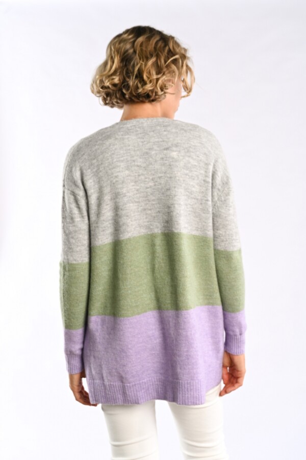 Cardigan Color Block Menta