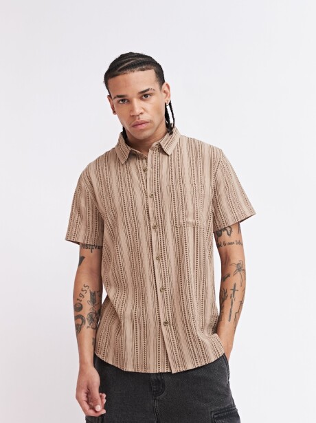 CAMISA RAY MARRON