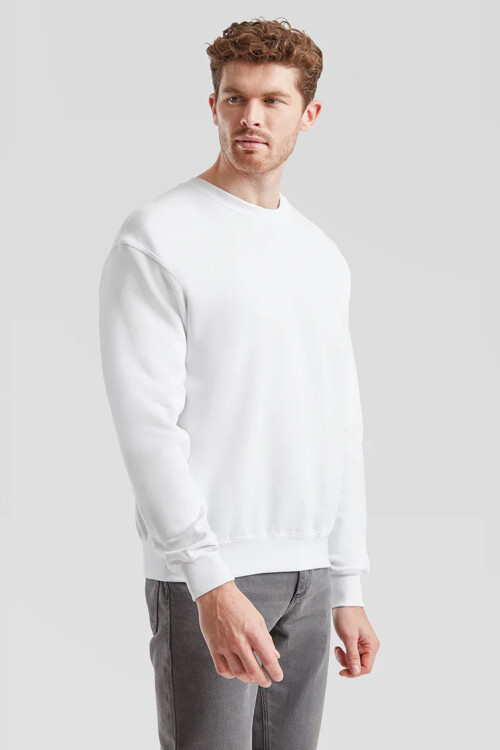 Buzo deportivo clásico escote redondo - UNISEX BLANCO