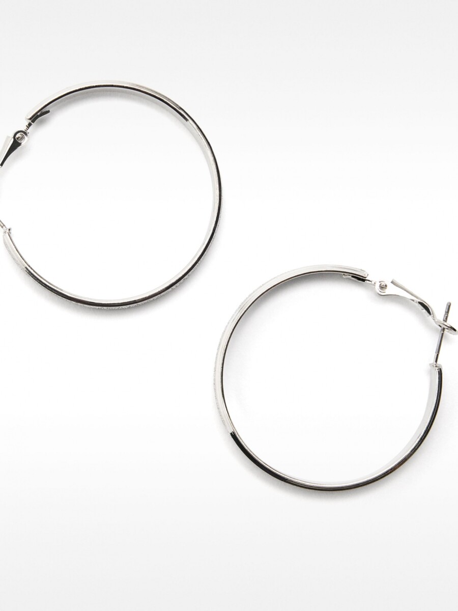 Aros Medianos Brillantes plateado