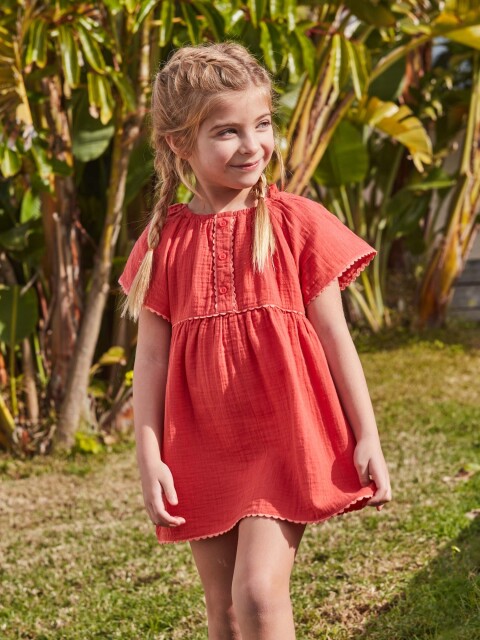 Vestido De Ba#o Con Ric Rac A Contraste Gris