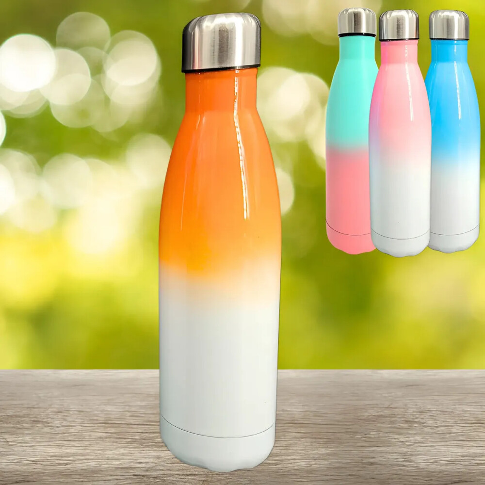 Botella térmica combinada de acero inoxidable de 500ml Naranja/blanco