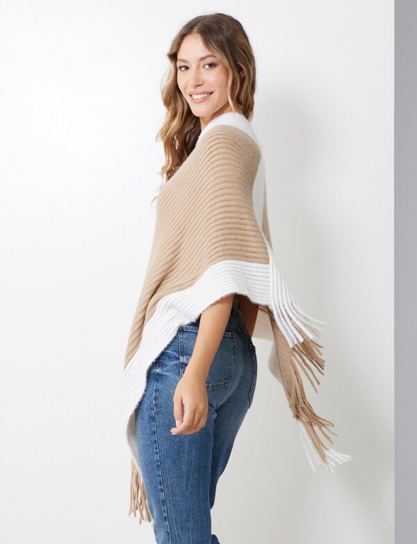 Poncho Soft BEIGE/MULTI
