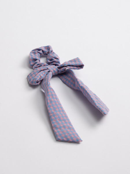 Scrunchie de tela con moña Rosa Y Lila