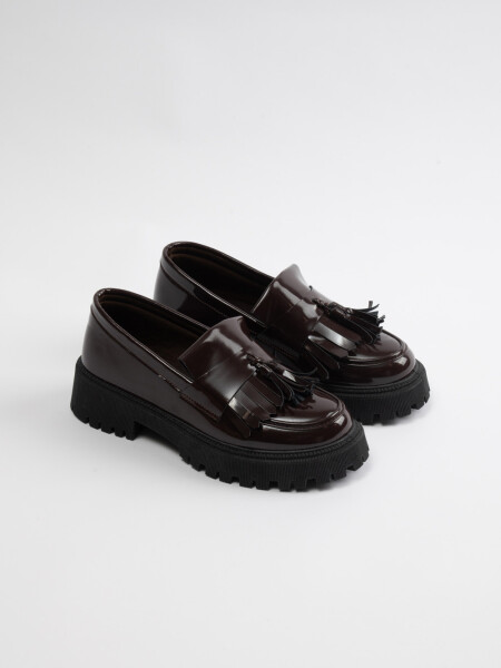 Mocasín flecos Marrón