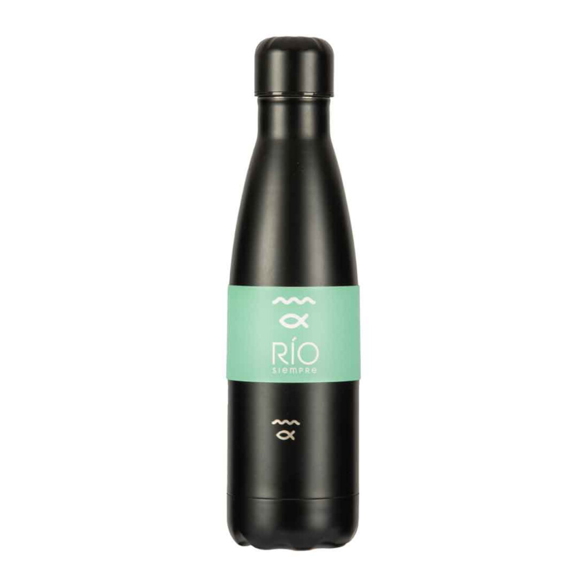 Botella Río 600ml Doble Pared Acero Inoxidable - NEGRO 