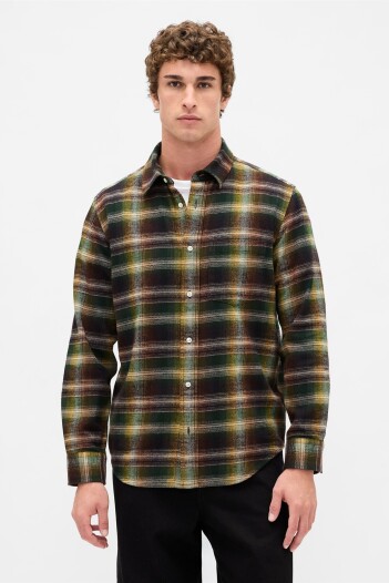 Camisa Flannel Hombre Sp Black Shadow Plaid