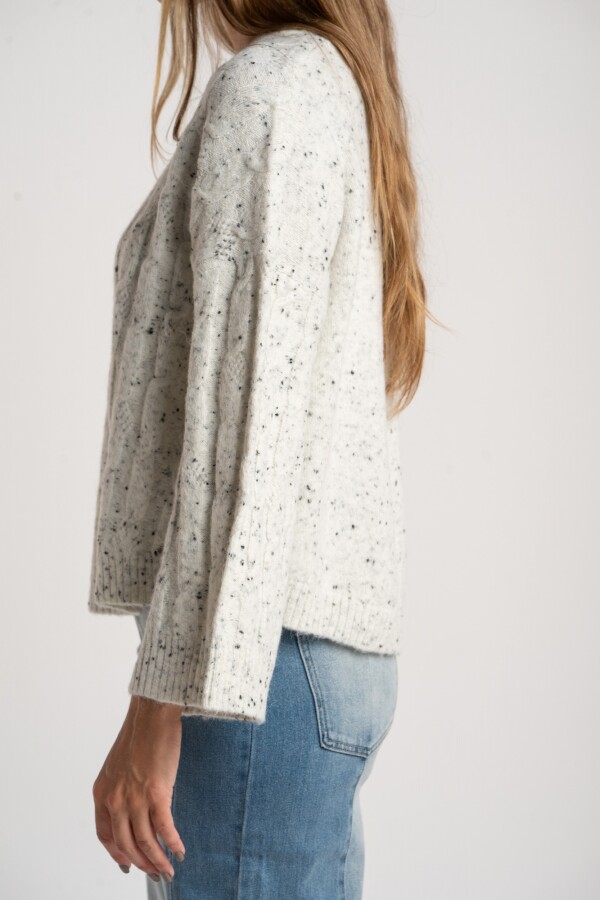 Sweater Texturado Bouttonne Gris Melange