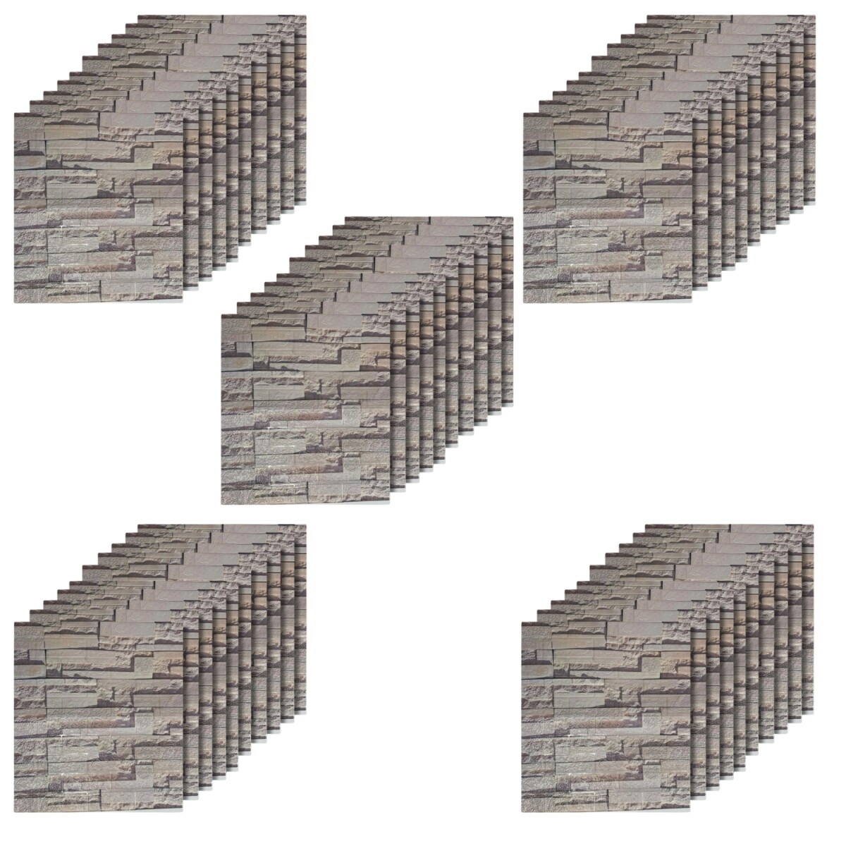 50 Placas Revestimiento Pared Autoadhesiva 70x77cm Promo X50 - Piedra Clara 