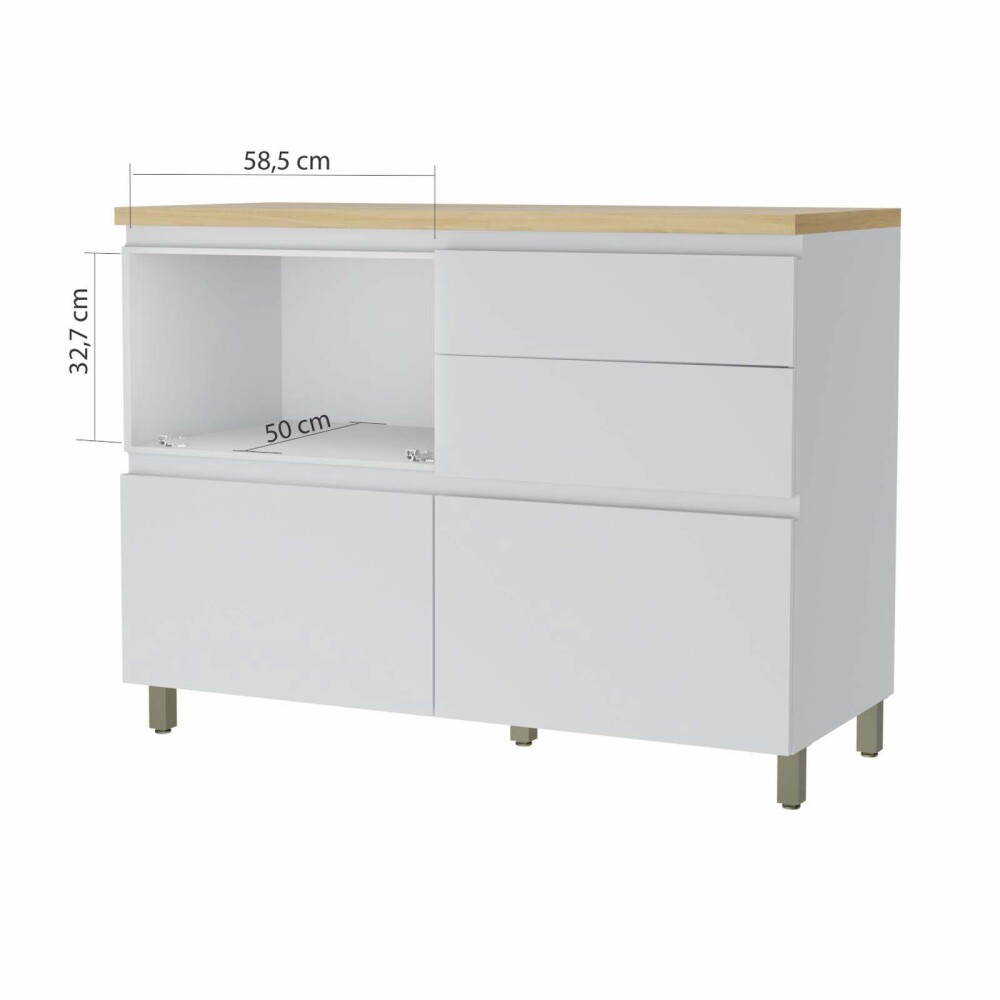 BAJO MESADA 120 CM MDF BLANCO SUECIA