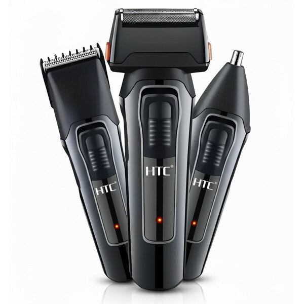 Afeitadora Cortadora De Pelo Barba inalámbrica HTC 3 En 1 Color Negro