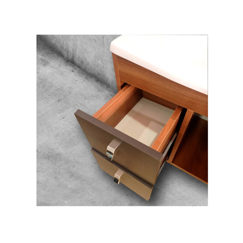 Mueble Para Baño Luna Con Bacha En Marmolina Y Espejo Premium 15mm Color Nogal/grafito Mueble Para Baño Luna Con Bacha En Marmolina Y Espejo Premium 15mm Color Nogal/grafito