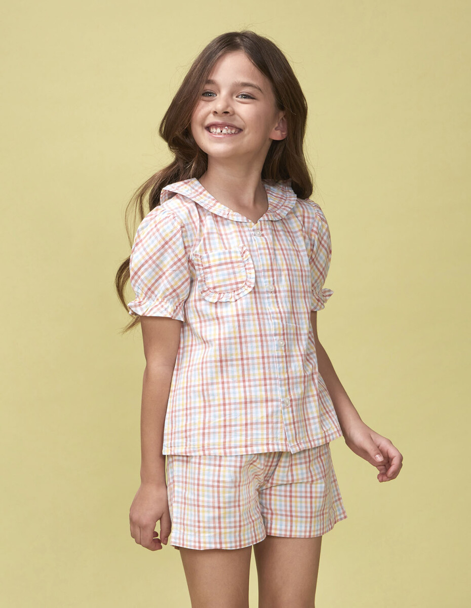 Pijama Cuadros - Blanco 