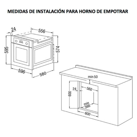 Horno eléctrico JAMES empotrable HEE BKD G2 Vidrio Negro