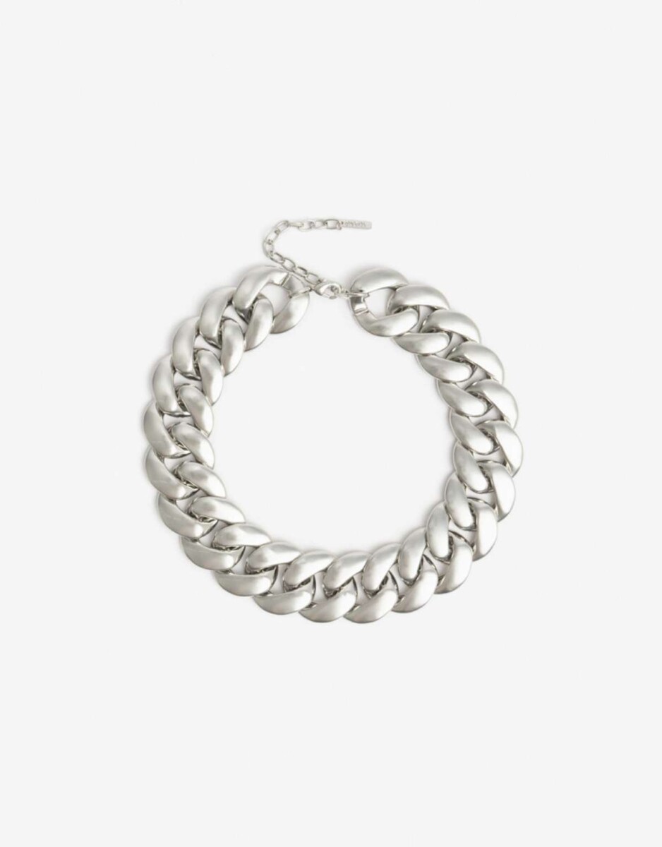 Collar Corto Cadena Bold - Plateado Rodio 