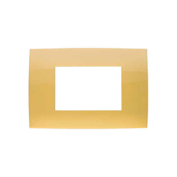 Plaqueta p/3 módulos amarillo claro - Presta C51932