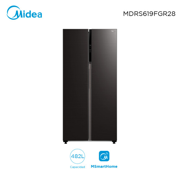 Heladera Black Inverter 482L Side by side Midea MDRS619FGR28 Heladera Black Inverter 482L Side by side Midea MDRS619FGR28