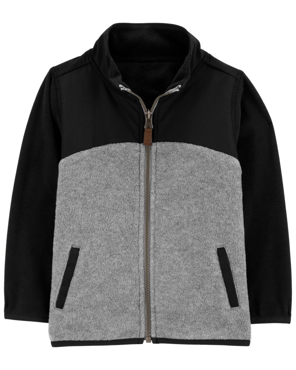 Campera de micropolar, diseño colorblock 