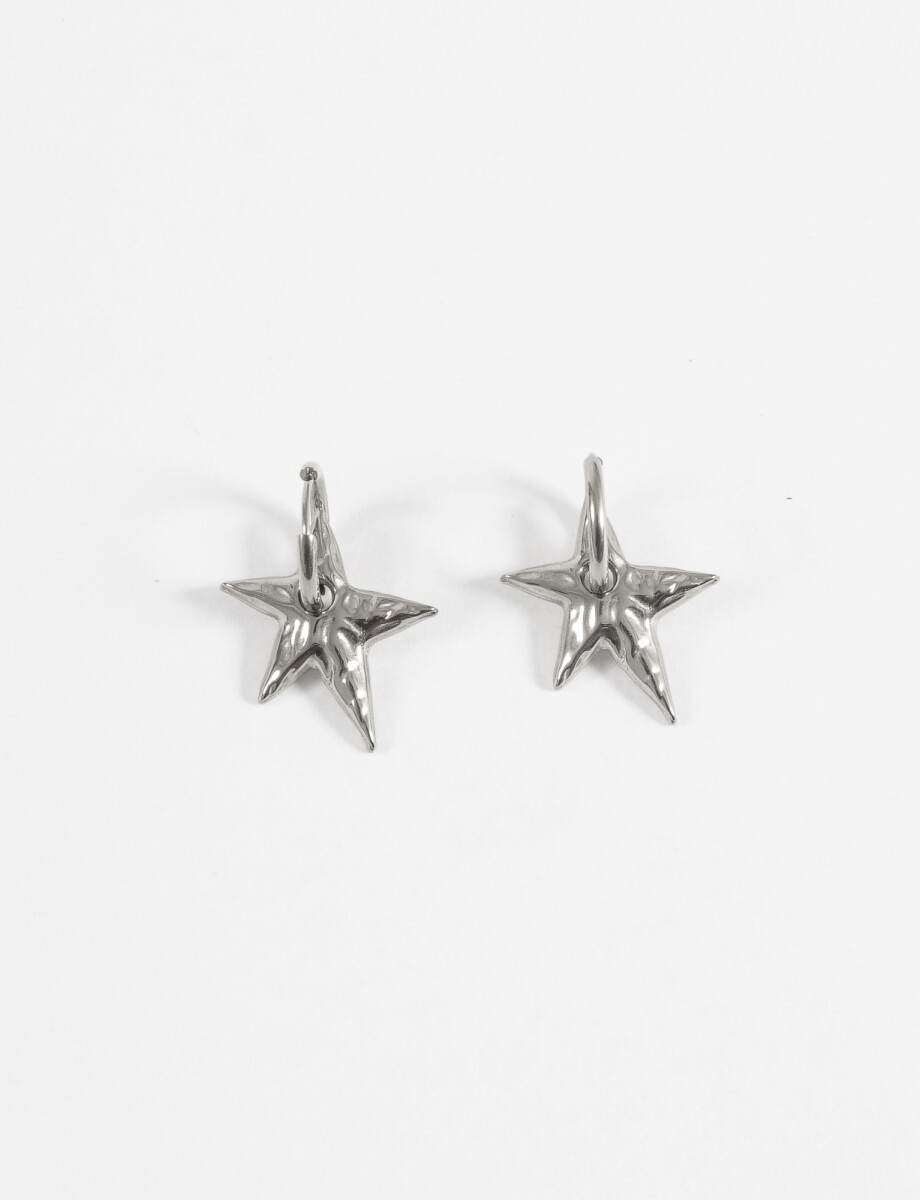 Aros estrella acero - plateado 