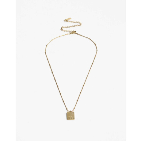 Cadena Corta Dije ''m'' Acero Dorado