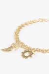 Pulsera cadena dijes acero dorado