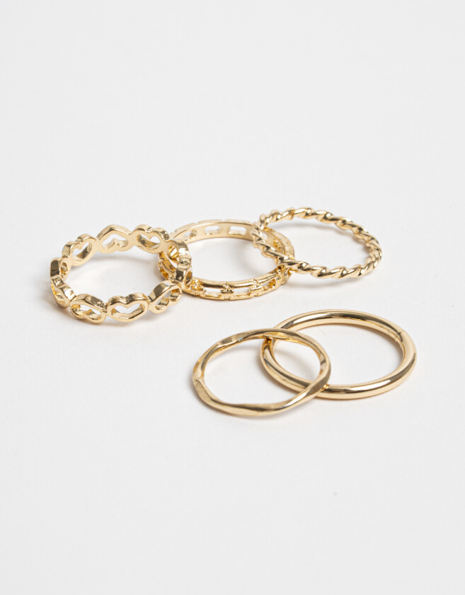 Sets Anillos Strass Sets De Anillos - Dorado
