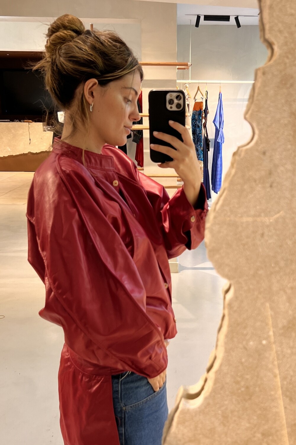 Leather Fulera Shirt Rojo