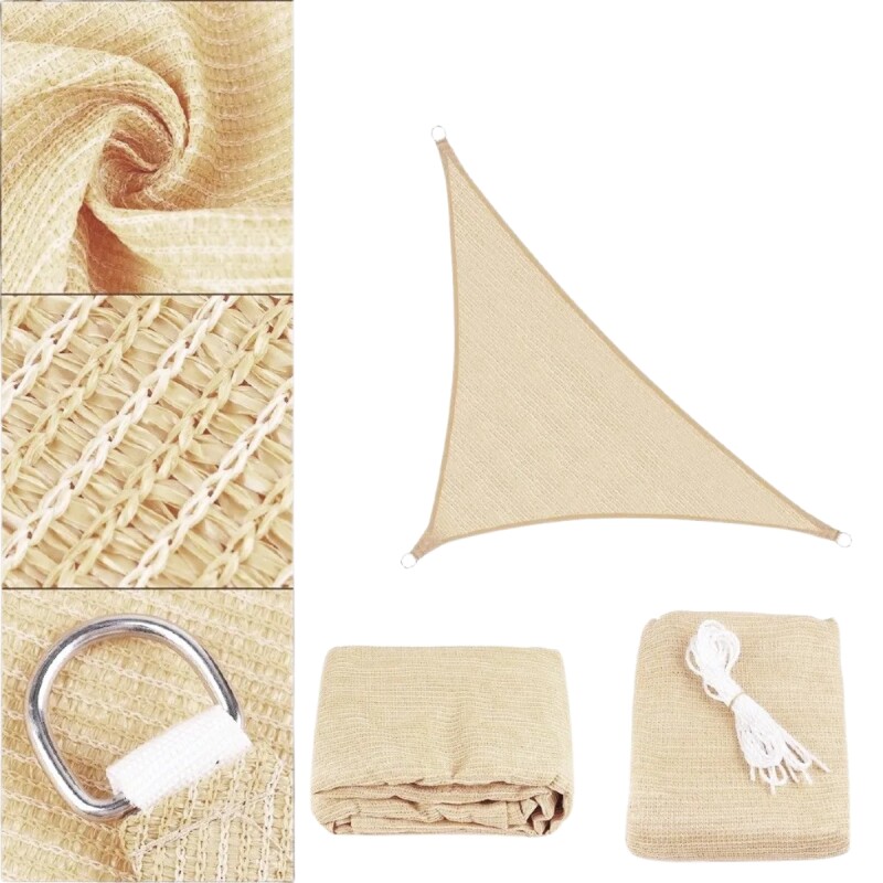 Set x2 vela triangular 3,6x3,6x3,6mts BEIGE