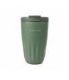 Vaso térmico acanalado con tapa 450ml Verde
