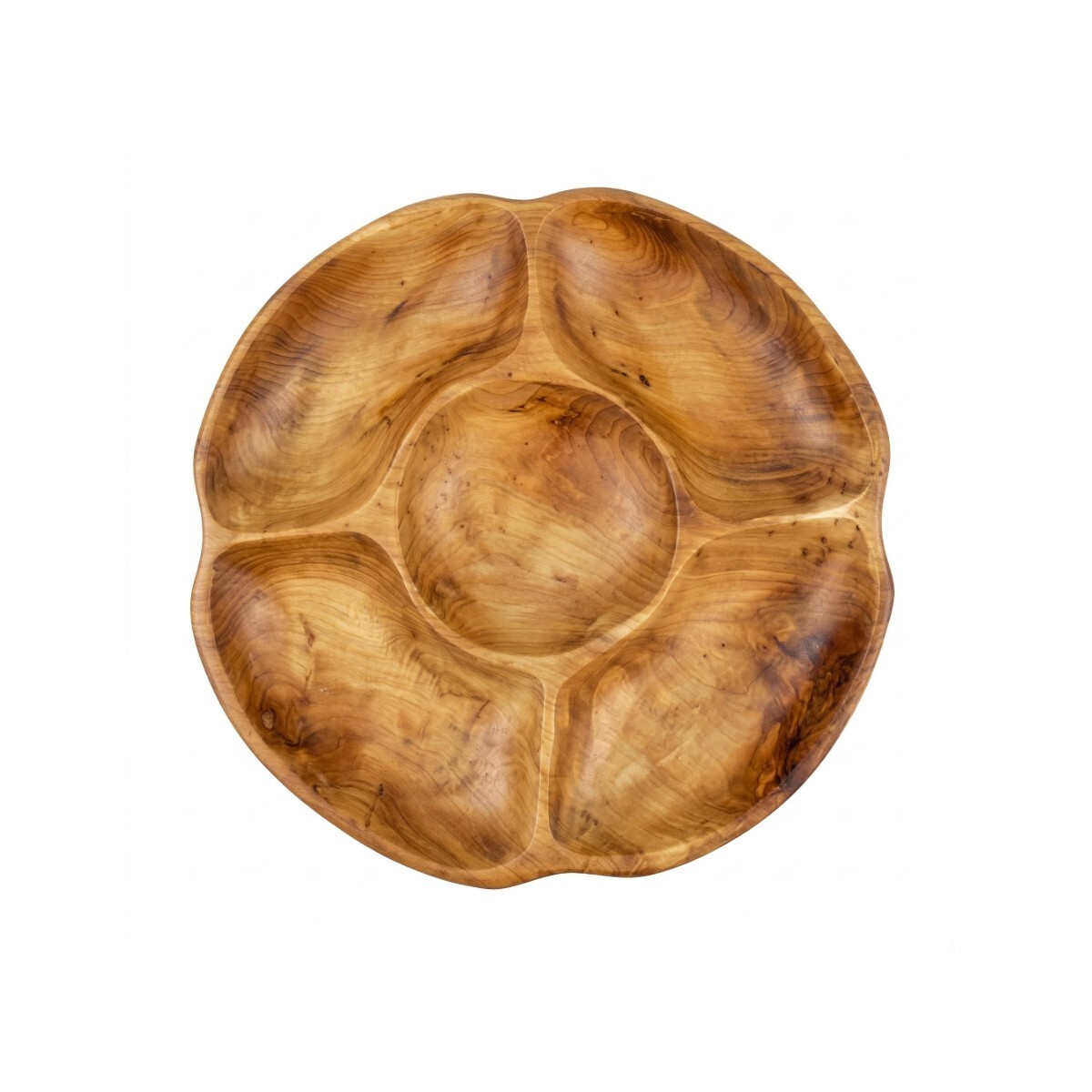 BANDEJA MADERA BEIGE C/DIVISIONES 30X5CM 