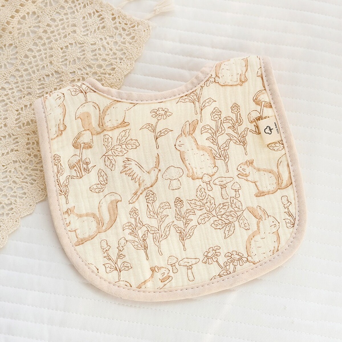 Babero muselina - estampa beige 